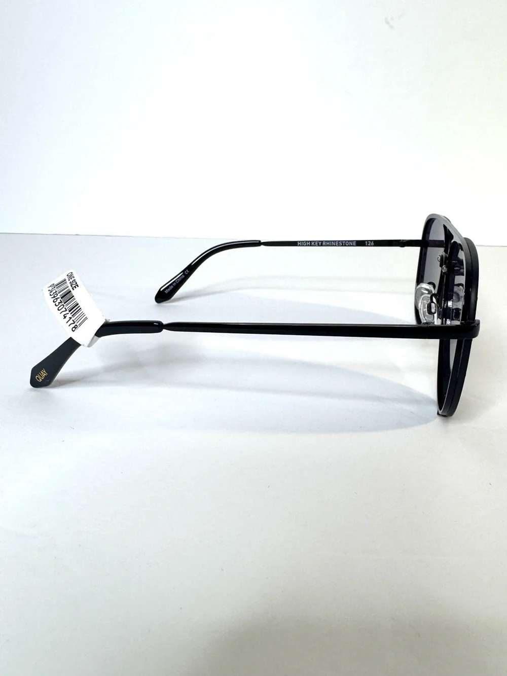 QUAY Australia NEW High Key Rhinestone Sunglasses Black